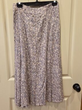 NWT VTG Sag Harbor Floral Button Front Midi Skirt 2X Rayon Cottagecore 90s
